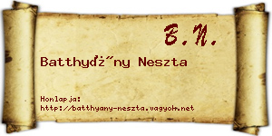 Batthyány Neszta névjegykártya